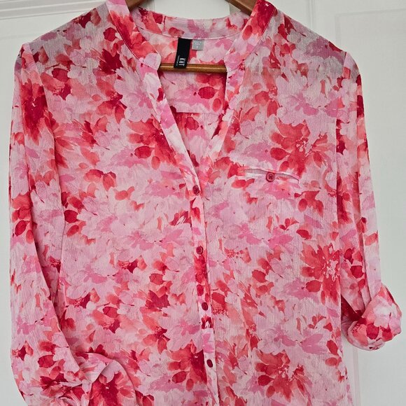 KUT Pink Floral Sheer Jasmine Blouse size S - Picture 1 of 6